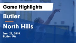Butler  vs North Hills  Game Highlights - Jan. 22, 2018