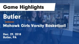 Butler  vs Mohawk Girls Varsity Basketball Game Highlights - Dec. 29, 2018