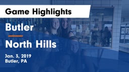 Butler  vs North Hills  Game Highlights - Jan. 3, 2019