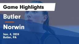 Butler  vs Norwin  Game Highlights - Jan. 4, 2024