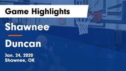 Shawnee  vs Duncan  Game Highlights - Jan. 24, 2020