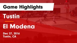 Tustin  vs El Modena Game Highlights - Dec 27, 2016