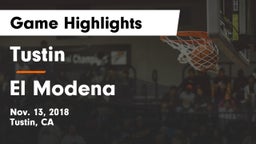 Tustin  vs El Modena  Game Highlights - Nov. 13, 2018