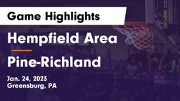 Hempfield Area  vs Pine-Richland  Game Highlights - Jan. 24, 2023