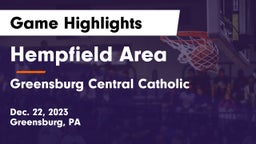 Hempfield Area  vs Greensburg Central Catholic  Game Highlights - Dec. 22, 2023