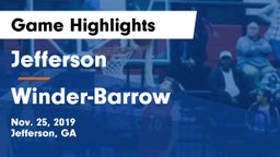 Jefferson  vs Winder-Barrow  Game Highlights - Nov. 25, 2019