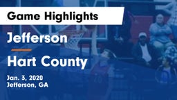 Jefferson  vs Hart County  Game Highlights - Jan. 3, 2020