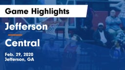 Jefferson  vs Central  Game Highlights - Feb. 29, 2020