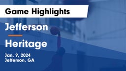 Jefferson  vs Heritage  Game Highlights - Jan. 9, 2024