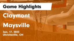 Claymont  vs Maysville  Game Highlights - Jan. 17, 2023