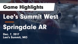 Lee's Summit West  vs Springdale AR Game Highlights - Dec. 7, 2017