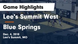 Lee's Summit West  vs Blue Springs  Game Highlights - Dec. 4, 2018
