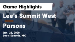 Lee's Summit West  vs Parsons  Game Highlights - Jan. 23, 2020