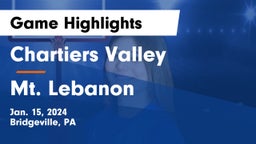 Chartiers Valley  vs Mt. Lebanon  Game Highlights - Jan. 15, 2024