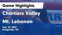 Chartiers Valley  vs Mt. Lebanon  Game Highlights - Feb. 22, 2024