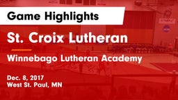 St. Croix Lutheran  vs Winnebago Lutheran Academy  Game Highlights - Dec. 8, 2017