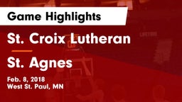 St. Croix Lutheran  vs St. Agnes  Game Highlights - Feb. 8, 2018