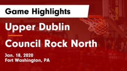 Upper Dublin  vs Council Rock North  Game Highlights - Jan. 18, 2020