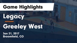 Legacy   vs Greeley West  Game Highlights - Jan 21, 2017