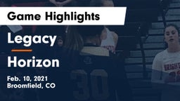 Legacy   vs Horizon  Game Highlights - Feb. 10, 2021