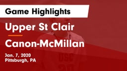 Upper St Clair vs Canon-McMillan  Game Highlights - Jan. 7, 2020