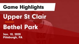 Upper St Clair vs Bethel Park  Game Highlights - Jan. 10, 2020