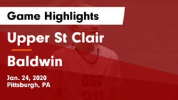 Upper St Clair vs Baldwin  Game Highlights - Jan. 24, 2020