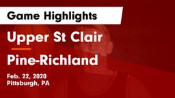 Upper St Clair vs Pine-Richland  Game Highlights - Feb. 22, 2020