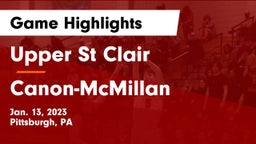 Upper St Clair vs Canon-McMillan  Game Highlights - Jan. 13, 2023