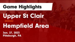 Upper St Clair vs Hempfield Area  Game Highlights - Jan. 27, 2023