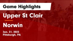 Upper St Clair vs Norwin  Game Highlights - Jan. 31, 2023