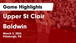 Upper St Clair vs Baldwin  Game Highlights - March 2, 2024