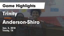 Trinity  vs Anderson-Shiro Game Highlights - Jan. 5, 2018