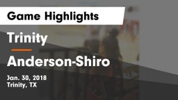 Trinity  vs Anderson-Shiro Game Highlights - Jan. 30, 2018