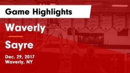 Waverly  vs Sayre  Game Highlights - Dec. 29, 2017