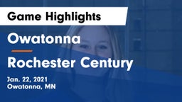 Owatonna  vs Rochester Century  Game Highlights - Jan. 22, 2021