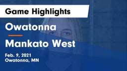 Owatonna  vs Mankato West  Game Highlights - Feb. 9, 2021