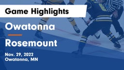 Owatonna  vs Rosemount  Game Highlights - Nov. 29, 2022