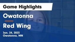 Owatonna  vs Red Wing  Game Highlights - Jan. 24, 2023