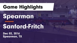 Spearman  vs Sanford-Fritch  Game Highlights - Dec 02, 2016