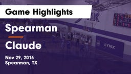 Spearman  vs Claude  Game Highlights - Nov 29, 2016
