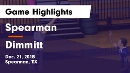 Spearman  vs Dimmitt  Game Highlights - Dec. 21, 2018