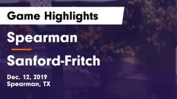 Spearman  vs Sanford-Fritch  Game Highlights - Dec. 12, 2019