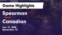 Spearman  vs Canadian  Game Highlights - Jan. 21, 2020