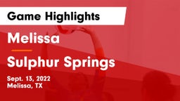 Melissa  vs Sulphur Springs  Game Highlights - Sept. 13, 2022