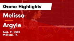 Melissa  vs Argyle  Game Highlights - Aug. 11, 2023