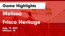 Melissa  vs Frisco Heritage  Game Highlights - Aug. 15, 2023