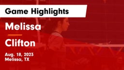Melissa  vs Clifton  Game Highlights - Aug. 18, 2023