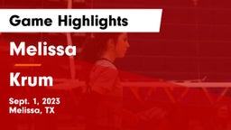 Melissa  vs Krum  Game Highlights - Sept. 1, 2023