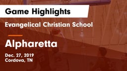 Evangelical Christian School vs Alpharetta  Game Highlights - Dec. 27, 2019